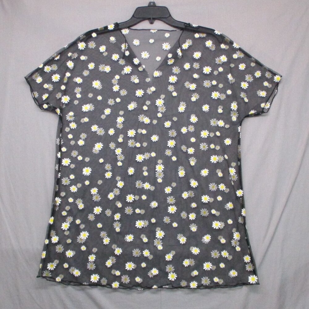 Sunflower Sheer T-Shirt Black‎ Women Size | L